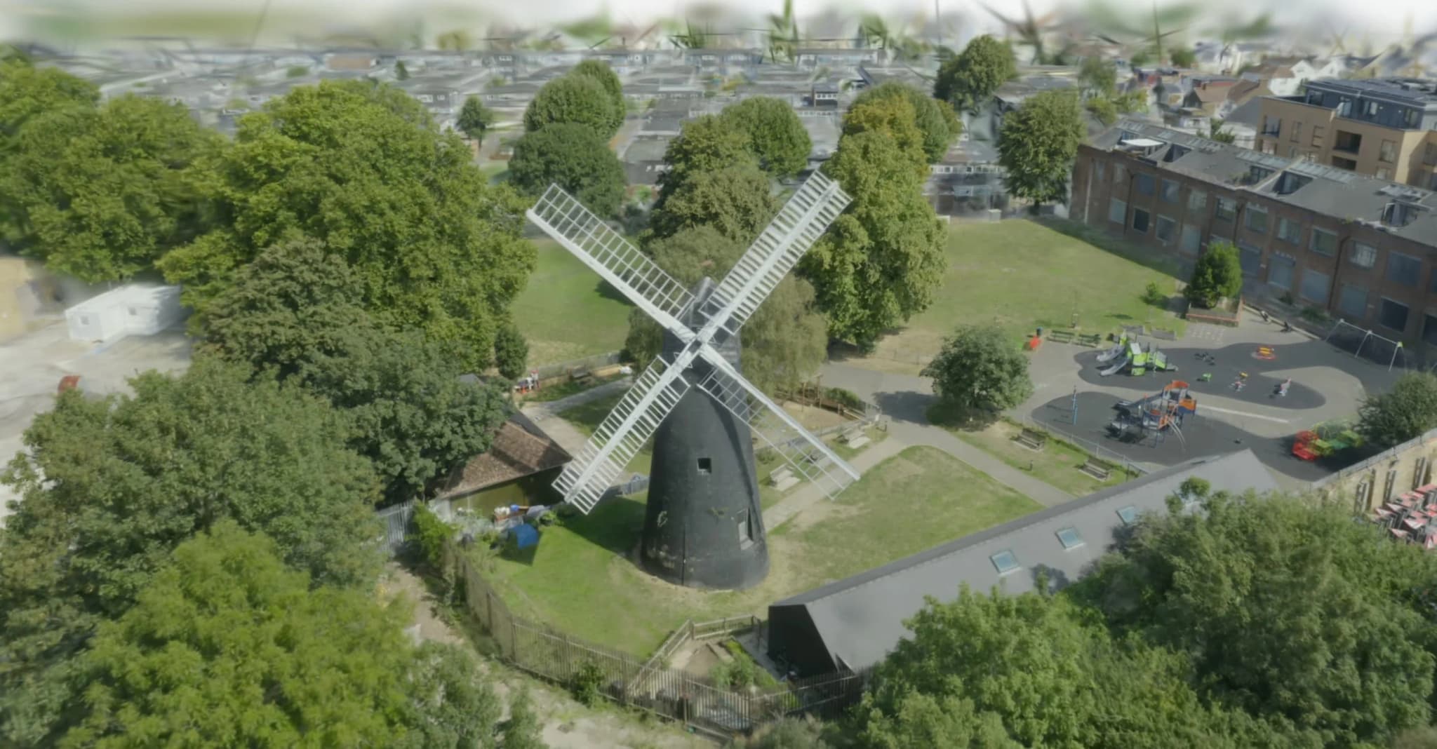 Brixton Windmill - London's last working windmill captured with aerial drone Gaussian splat